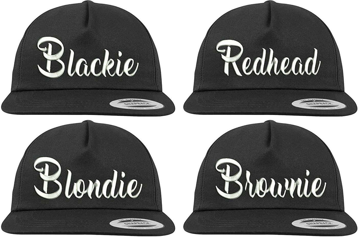 Couples Shop Baseball Cap Blondie Brownie Blackie Redhead Unixex Cap Kappe für Herren & Damen mit cooler 3D-Stickerei und lustigem Spruch von Couples Shop