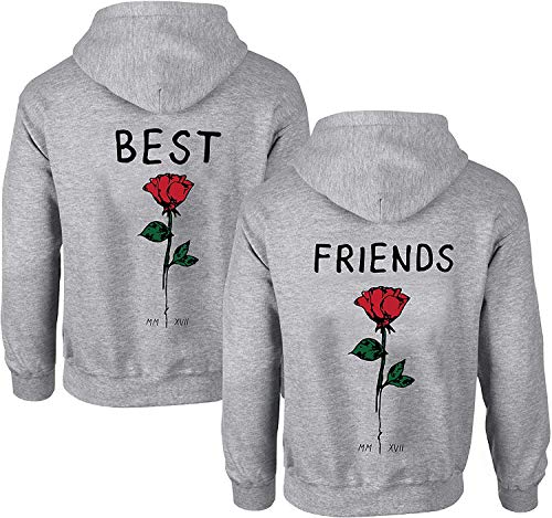 Couples Shop Beste Freunde Hoodie Damen Best Friends Pullover - 1x Hoodie Best Grau S von Couples Shop