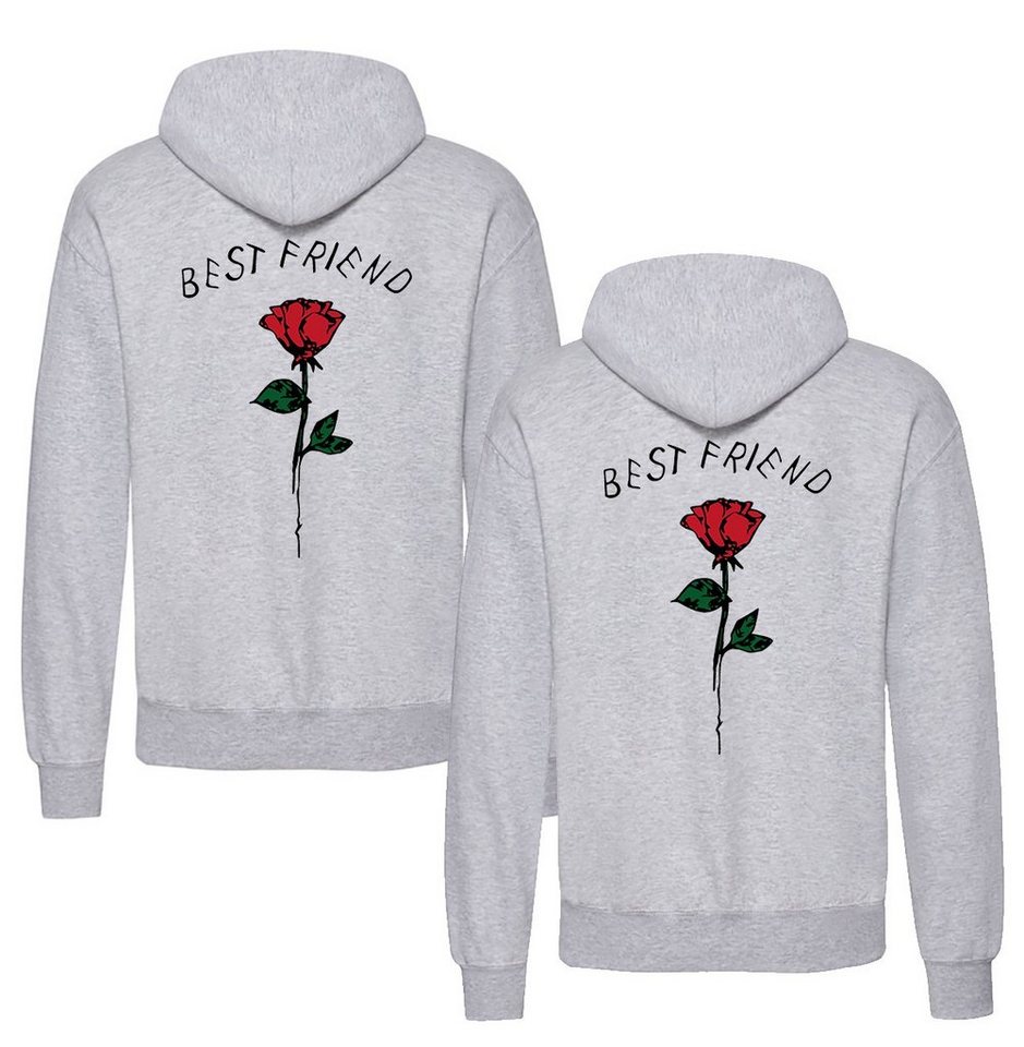 Couples Shop Kapuzenpullover Beste Freunde Damen Hoodie Pullover Best Friends Rose mit modischem Print von Couples Shop