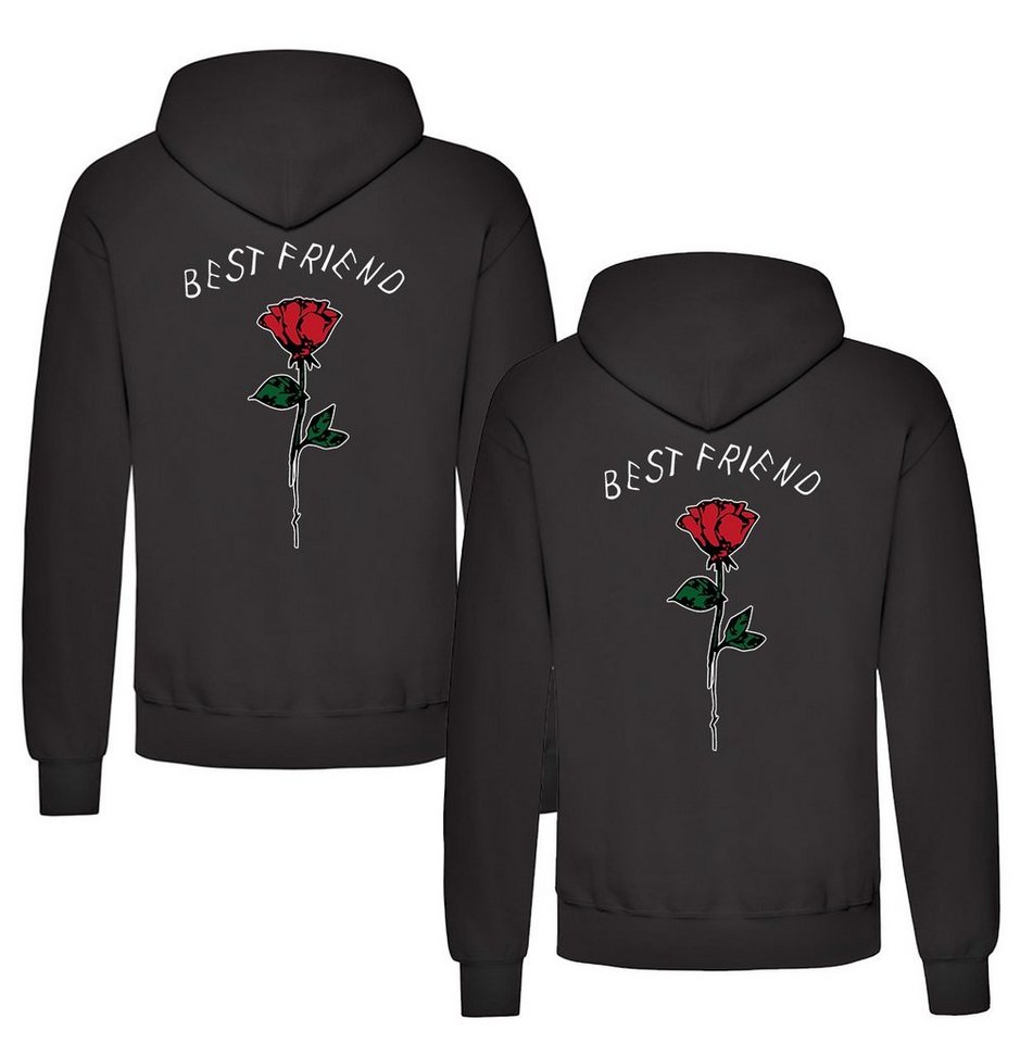 Couples Shop Kapuzenpullover Beste Freunde Damen Hoodie Pullover Best Friends Rose mit modischem Print von Couples Shop