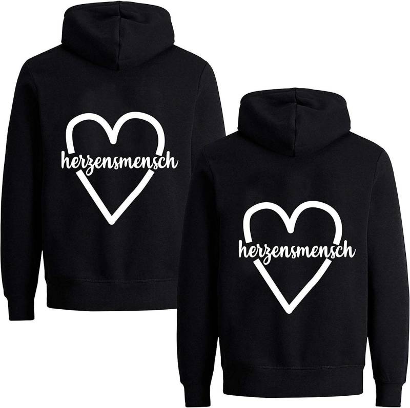 Couples Shop Kapuzenpullover Beste Freunde Damen Hoodie Pullover Herzensmensch mit BFF Logo Print von Couples Shop