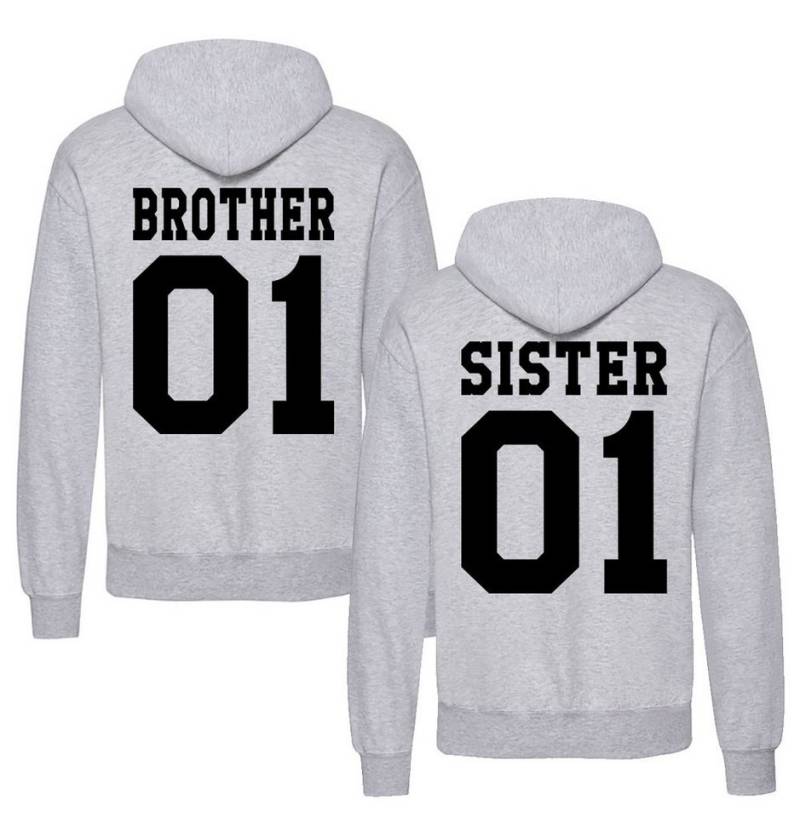 Couples Shop Kapuzenpullover Brother & Sister Fun Hoodie Pullover mit modischem Print von Couples Shop
