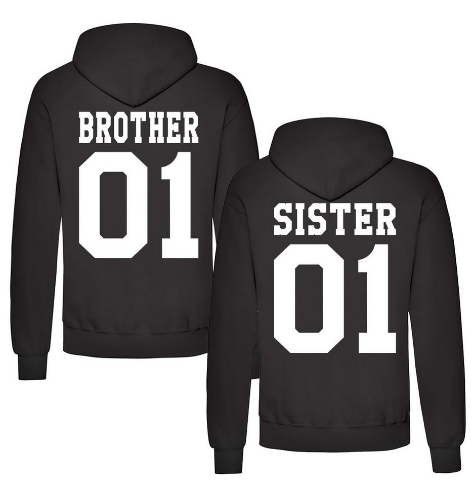 Couples Shop Kapuzenpullover Brother & Sister Fun Hoodie Pullover mit modischem Print von Couples Shop