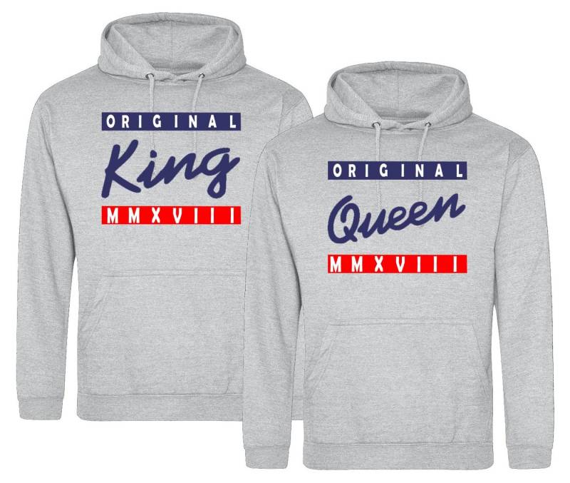 Couples Shop Kapuzenpullover King & Queen Hoodie Pullover für Paare mit modischem Print von Couples Shop