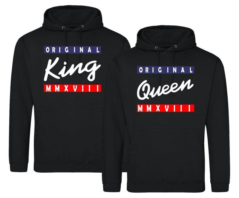 Couples Shop Kapuzenpullover King & Queen Hoodie Pullover für Paare mit modischem Print von Couples Shop