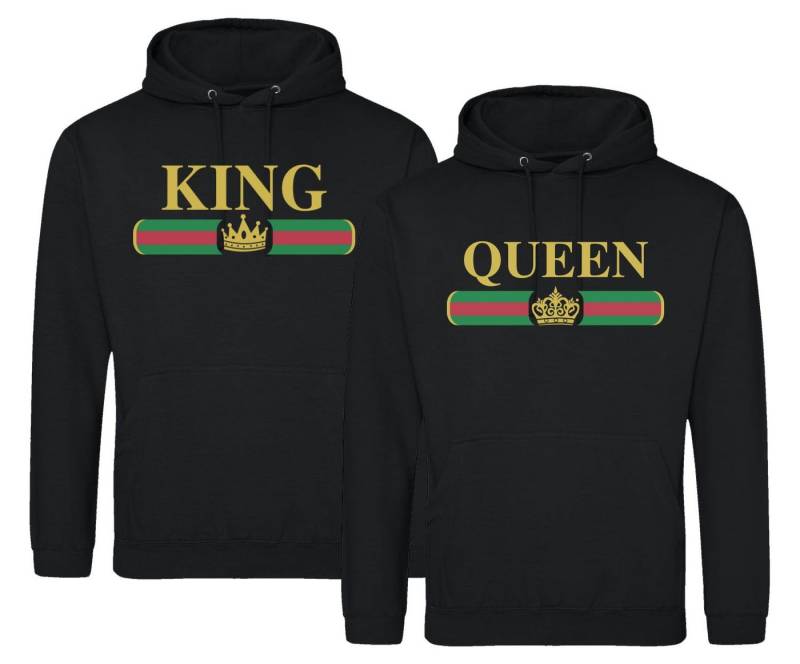 Couples Shop Kapuzenpullover King & Queen Hoodie Pullover für Paare mit trendigem Print im Partner Look von Couples Shop