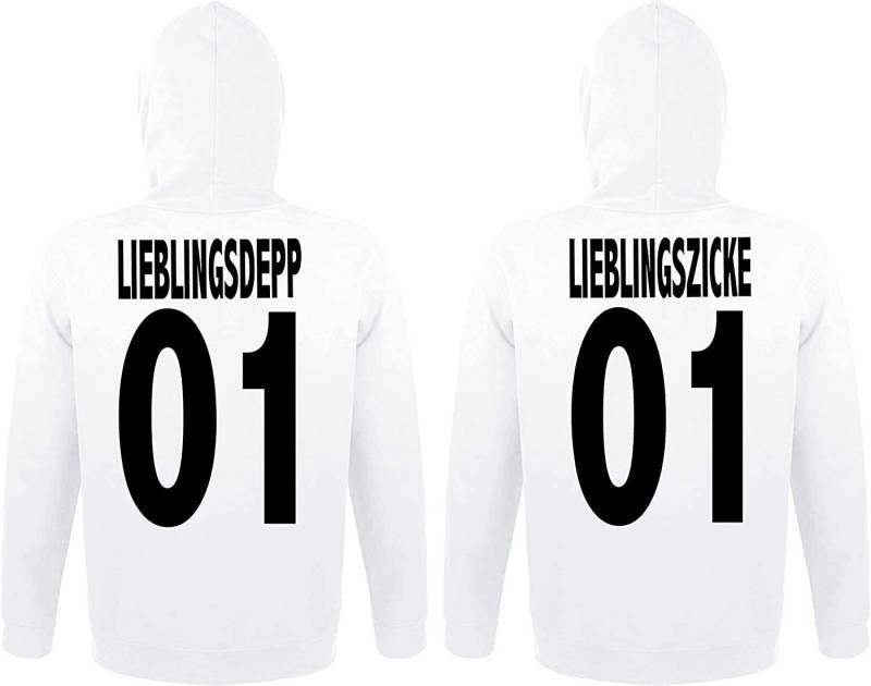 Couples Shop Kapuzenpullover Lieblingsdepp & Lieblingszicke King Queen Hoodie Pärchen Set Hoodie mit modischem Print von Couples Shop