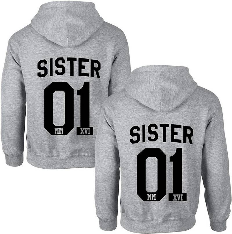 Couples Shop Kapuzenpullover Sister Beste Freunde Damen Hoodie Pullover (1-tlg) mit modischem Print von Couples Shop