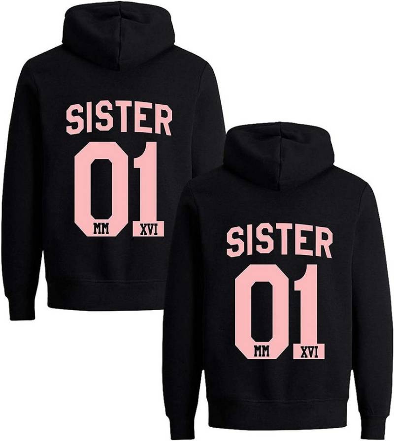 Couples Shop Kapuzenpullover Sister Beste Freunde Damen Hoodie Pullover (1-tlg) mit modischem Print von Couples Shop