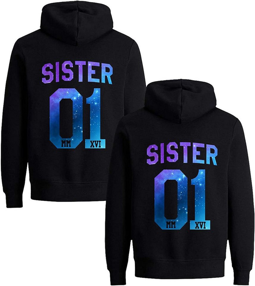 Couples Shop Kapuzenpullover Sister Beste Freunde Damen Hoodie Pullover (1-tlg) mit modischem Print von Couples Shop