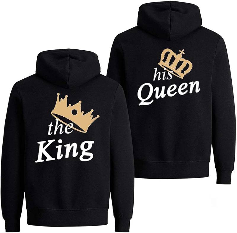 Couples Shop Kapuzenpullover The King & His Queen Hoodie Pullover für Paare mit modischem Print von Couples Shop
