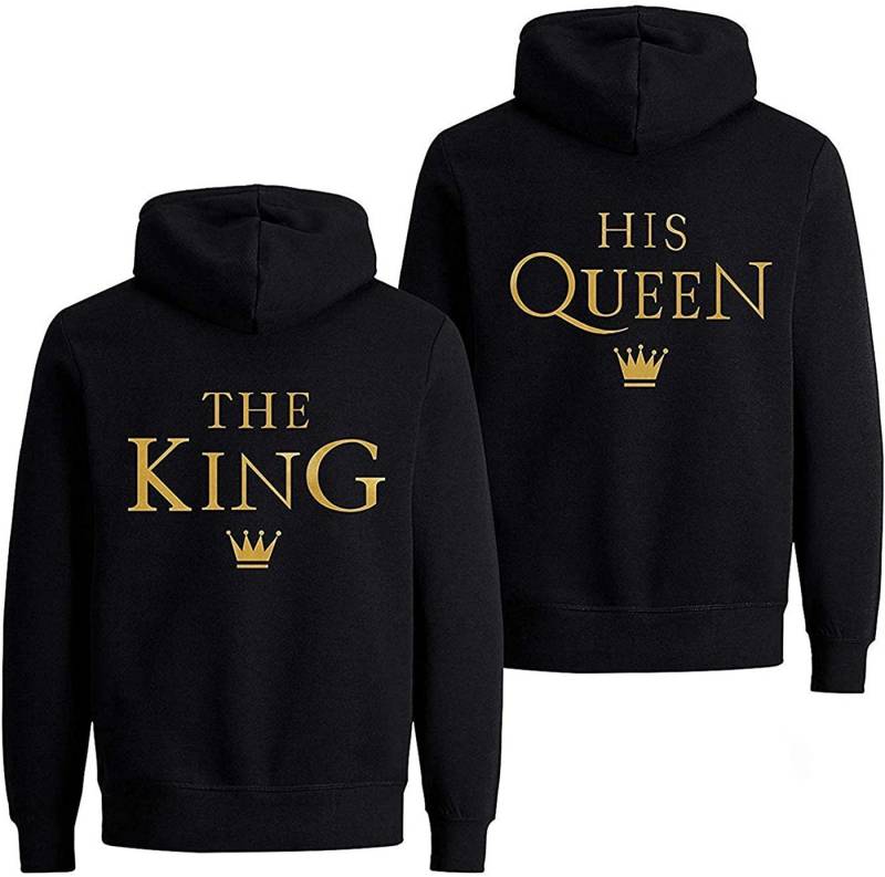 Couples Shop Kapuzenpullover The King & His Queen Hoodie für Paare mit modischem Print von Couples Shop