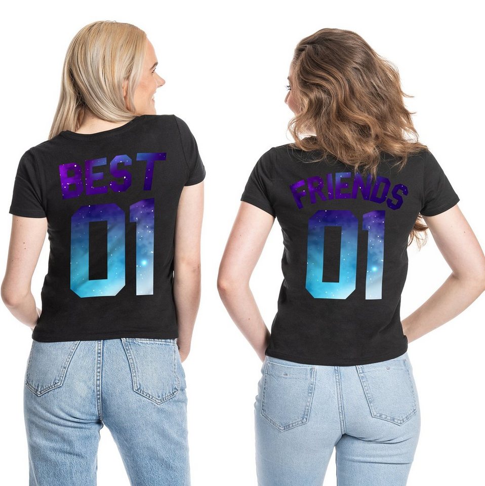 Couples Shop Print-Shirt Best Friends Night Damen T-Shirt Set Beste Freunde mit modischem Print von Couples Shop