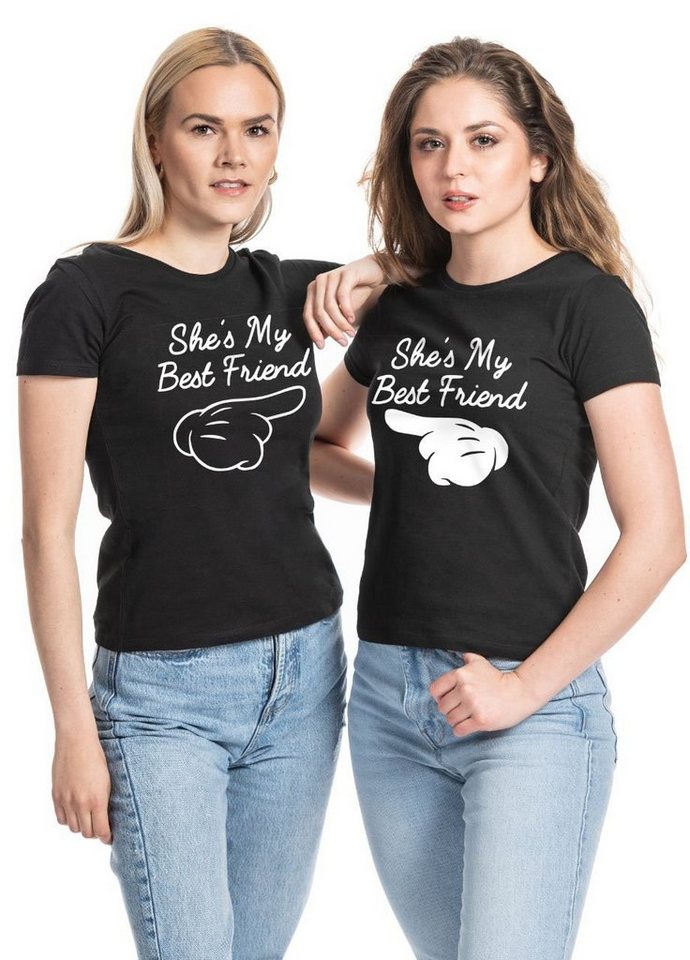 Couples Shop Print-Shirt She's My Best Friend Damen T-Shirt Set Beste Freunde mit modischem Spruch Print von Couples Shop