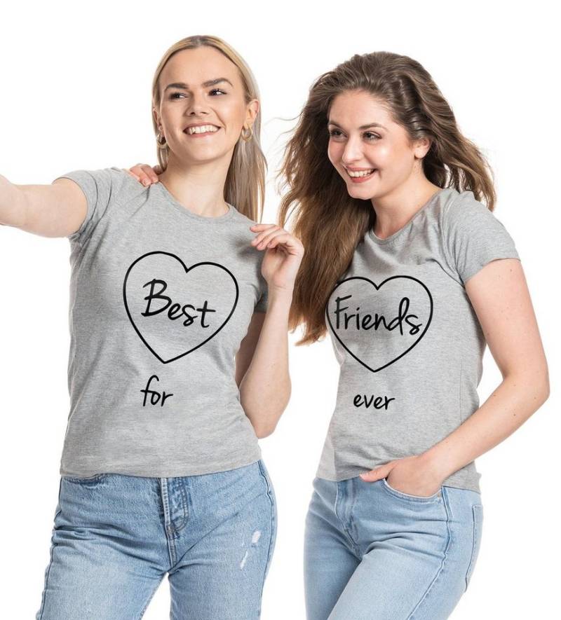 Couples Shop T-Shirt Best Friends For Ever Damen T-Shirt Set Beste Freunde mit modischem Print von Couples Shop