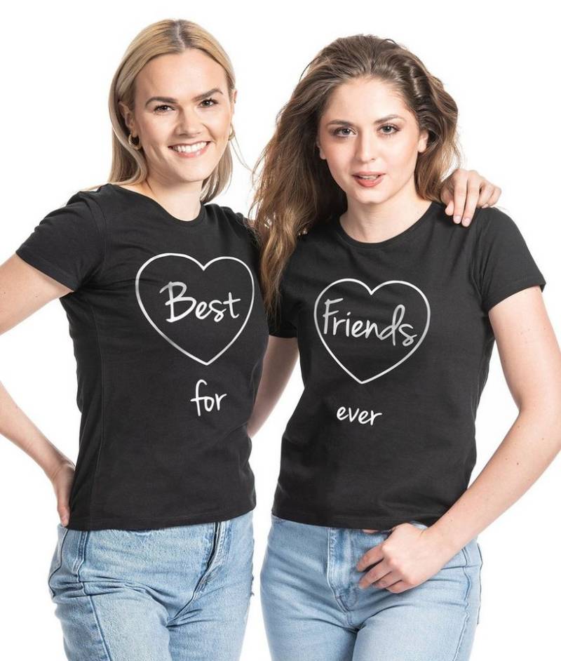 Couples Shop T-Shirt Best Friends For Ever Damen T-Shirt Set Beste Freunde mit modischem Print von Couples Shop