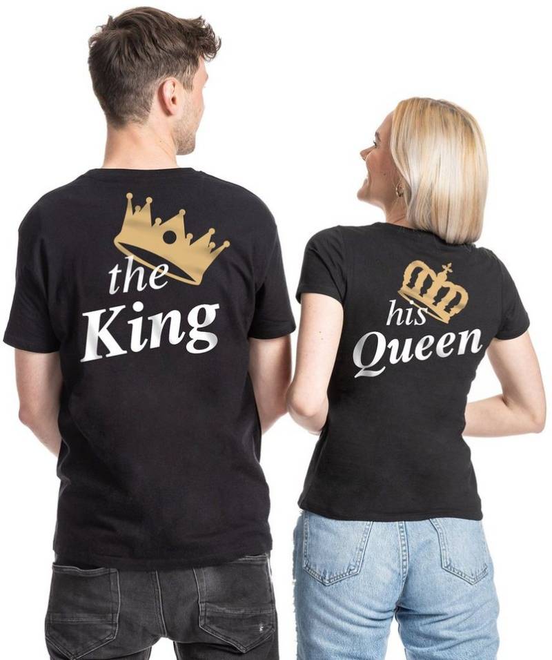 Couples Shop T-Shirt King & Queen Krone Partner T-Shirt mit modischem Print von Couples Shop