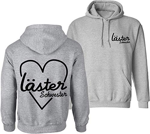 Best Friends Damen Hoodie Sister Pullover für Zwei Mädchen BFF Lästerschwester (Grau, XL) von Couples Shop