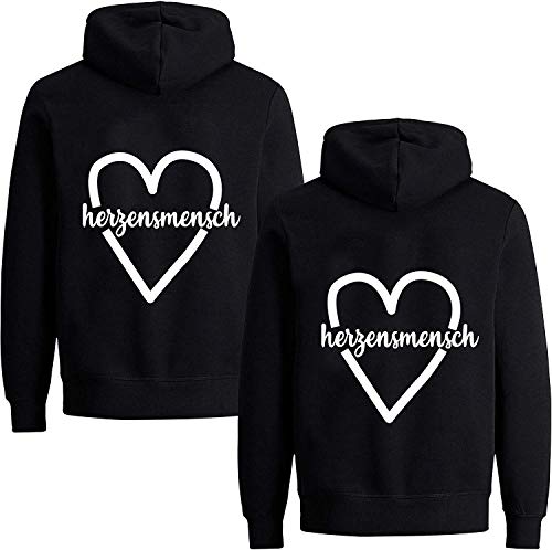 Couples Shop Best Friends Damen Hoodie Lieblingsmensch Beste Freunde Pullover - 1 Stück Schwarz XXL von Couples Shop