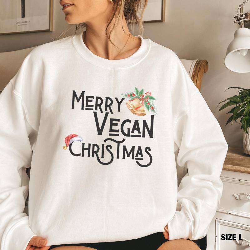 Merry Vegan Christmas Pullover Geschenk Tierschutz Weihnachtsgeschenk Veganer Unisex + Oversize von CourageforKindness