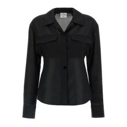 Chic Schwarzes 2-taschen Baumwollhemd Für Damen von CourrÈges