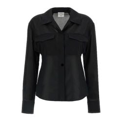 Chic Schwarzes 2-taschen Baumwollhemd Für Damen von CourrÈges