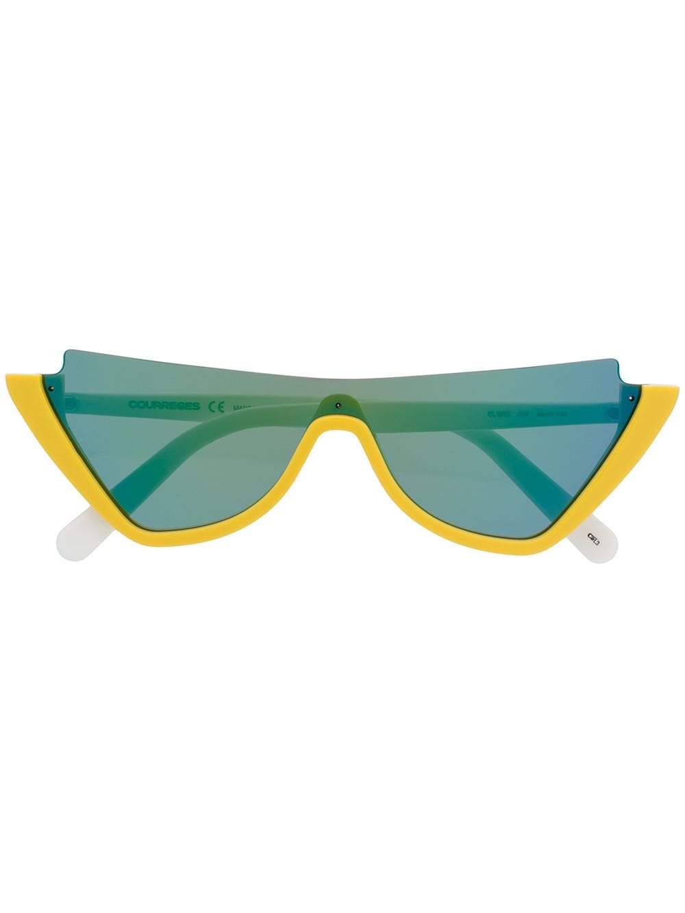 Courrèges Cat-Eye-Sonnenbrille mit Kontrastdetails - Gelb von Courrèges