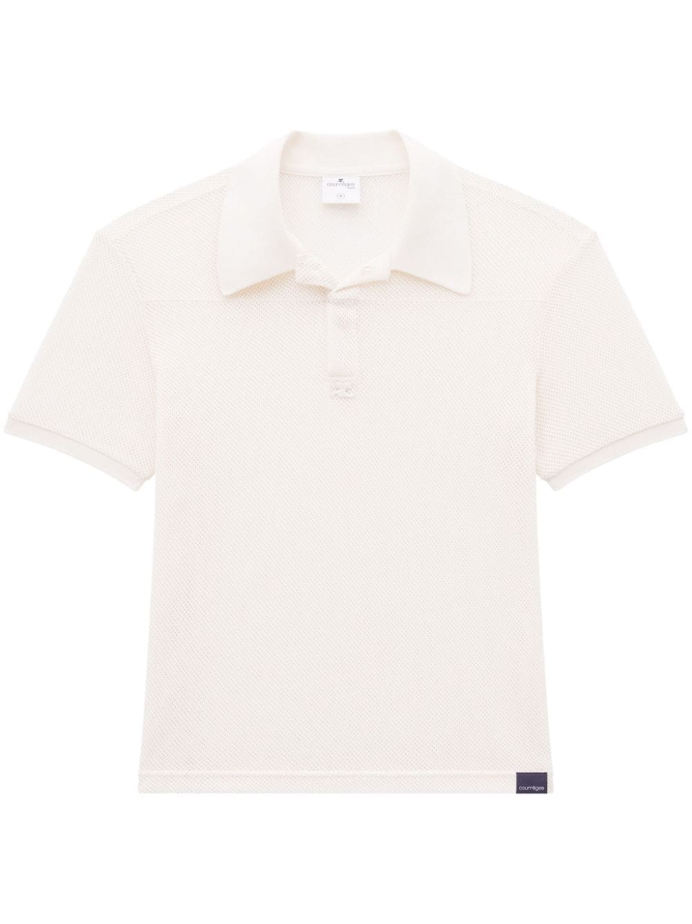 Courrèges AC Mesh-Poloshirt mit Logo-Applikation - Nude von Courrèges