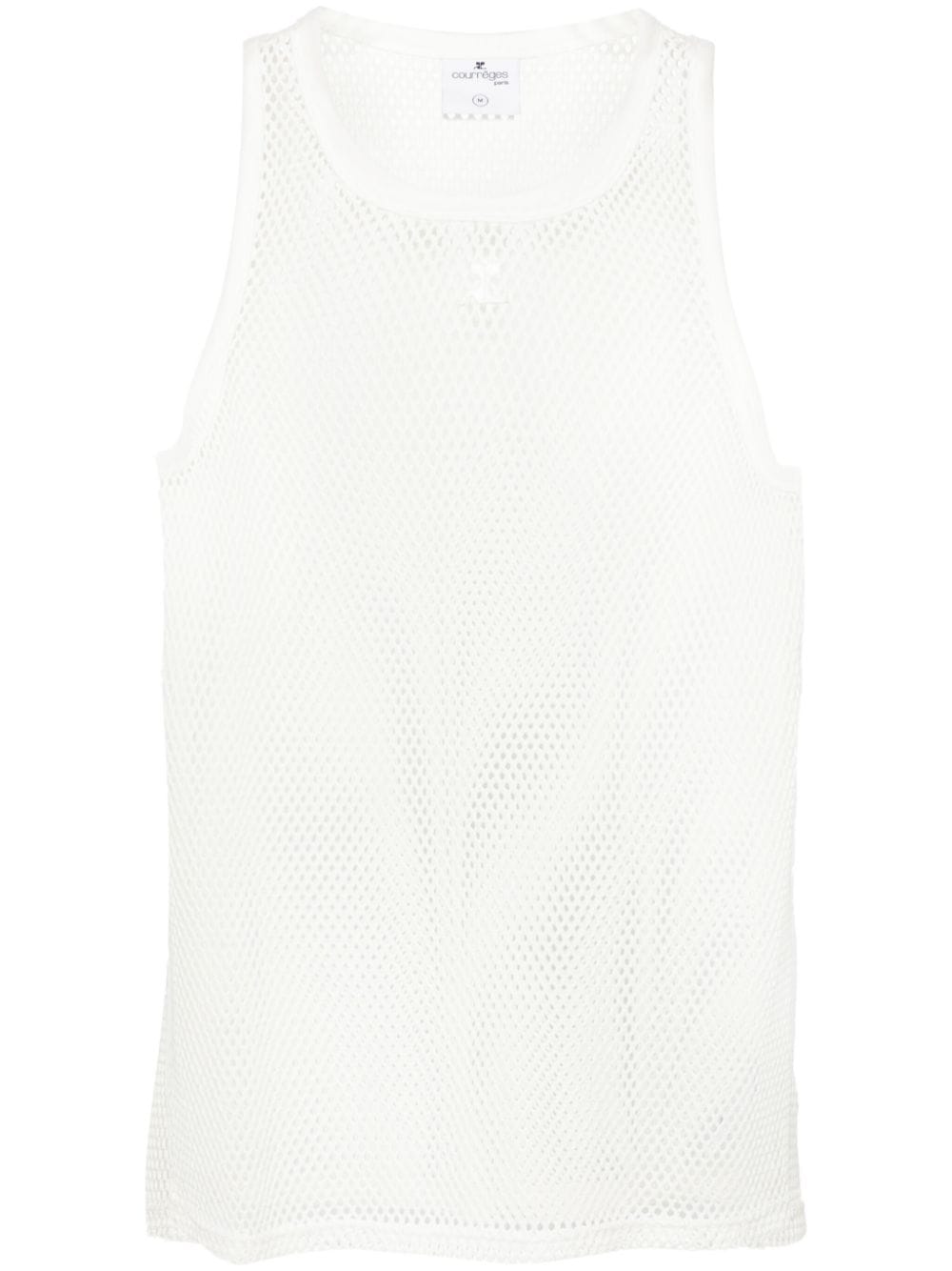 Courrèges AC Tanktop aus Mesh - Weiß von Courrèges