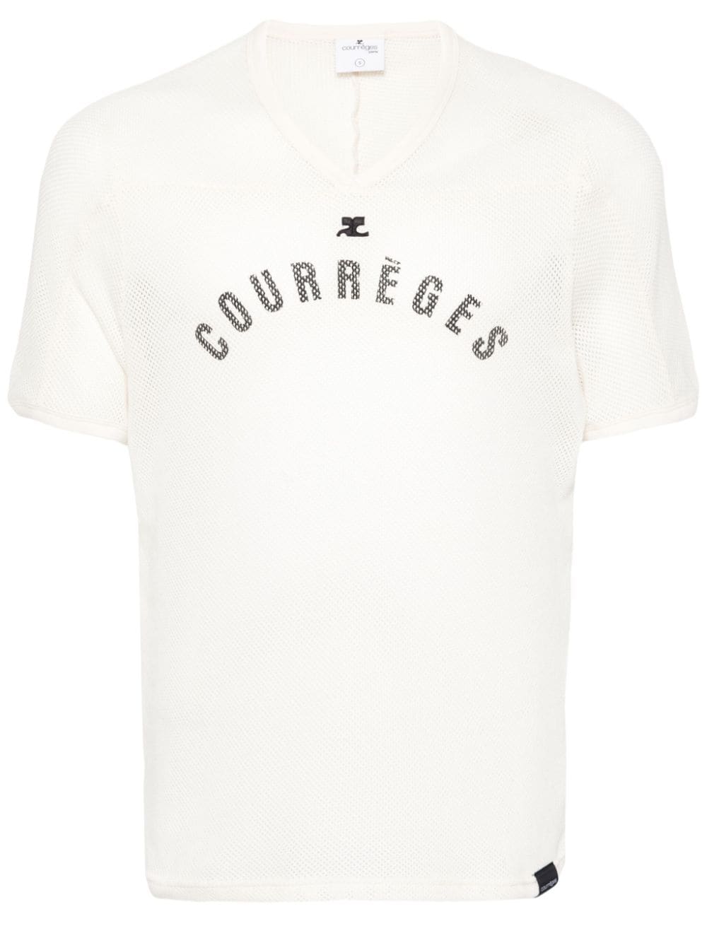 Courrèges Baseball Mesh-T-Shirt mit Print - Nude von Courrèges