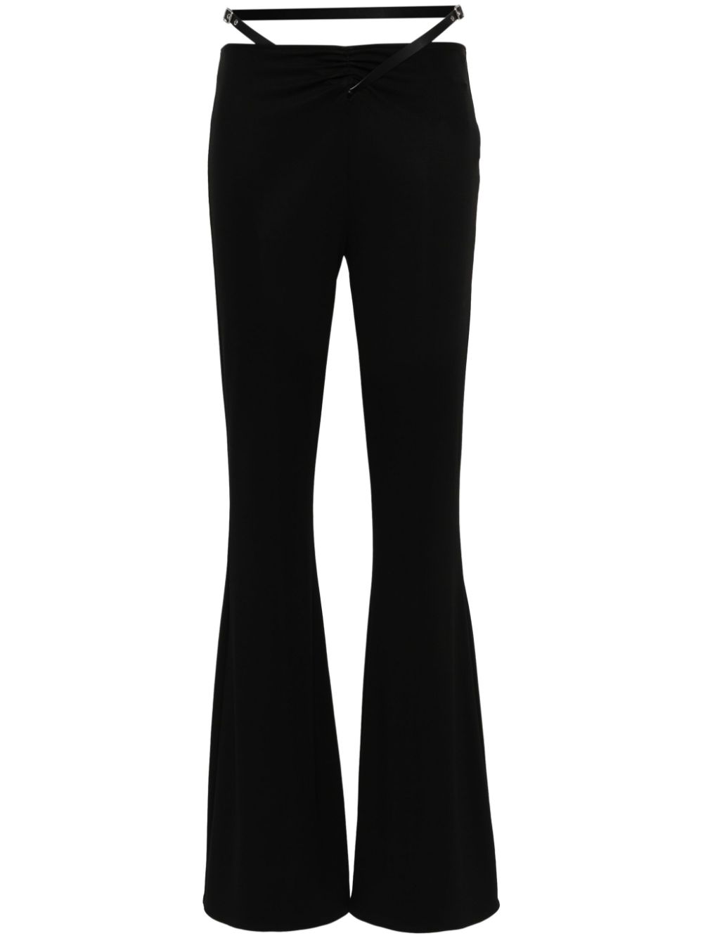 Courrèges Bootcut-Hose mit Gürtel - Schwarz von Courrèges