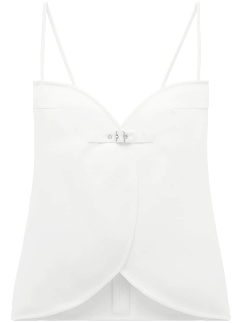 Courrèges Ellipse Tanktop mit Schnallenapplikation - Weiß von Courrèges