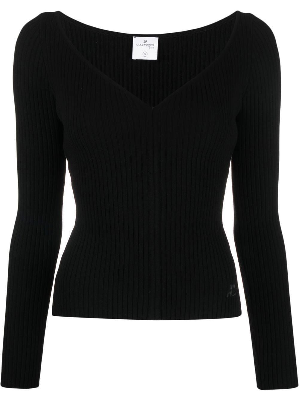 Courrèges Gerippter Pullover - Schwarz von Courrèges