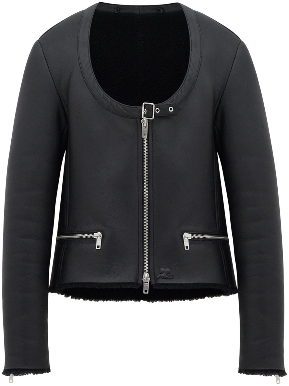 Courrèges Holistic Jacke aus Shearling - Schwarz von Courrèges