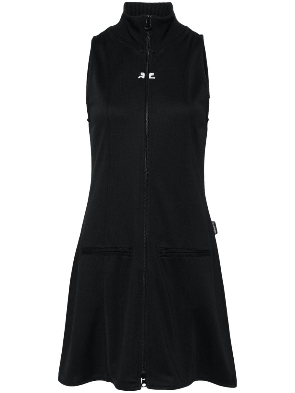 Courrèges Interlock Minikleid mit Logo-Stickerei - Schwarz von Courrèges