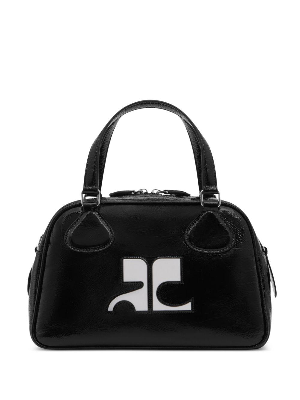 Courrèges Re-Edition Naplack Bowlingtasche - Schwarz von Courrèges