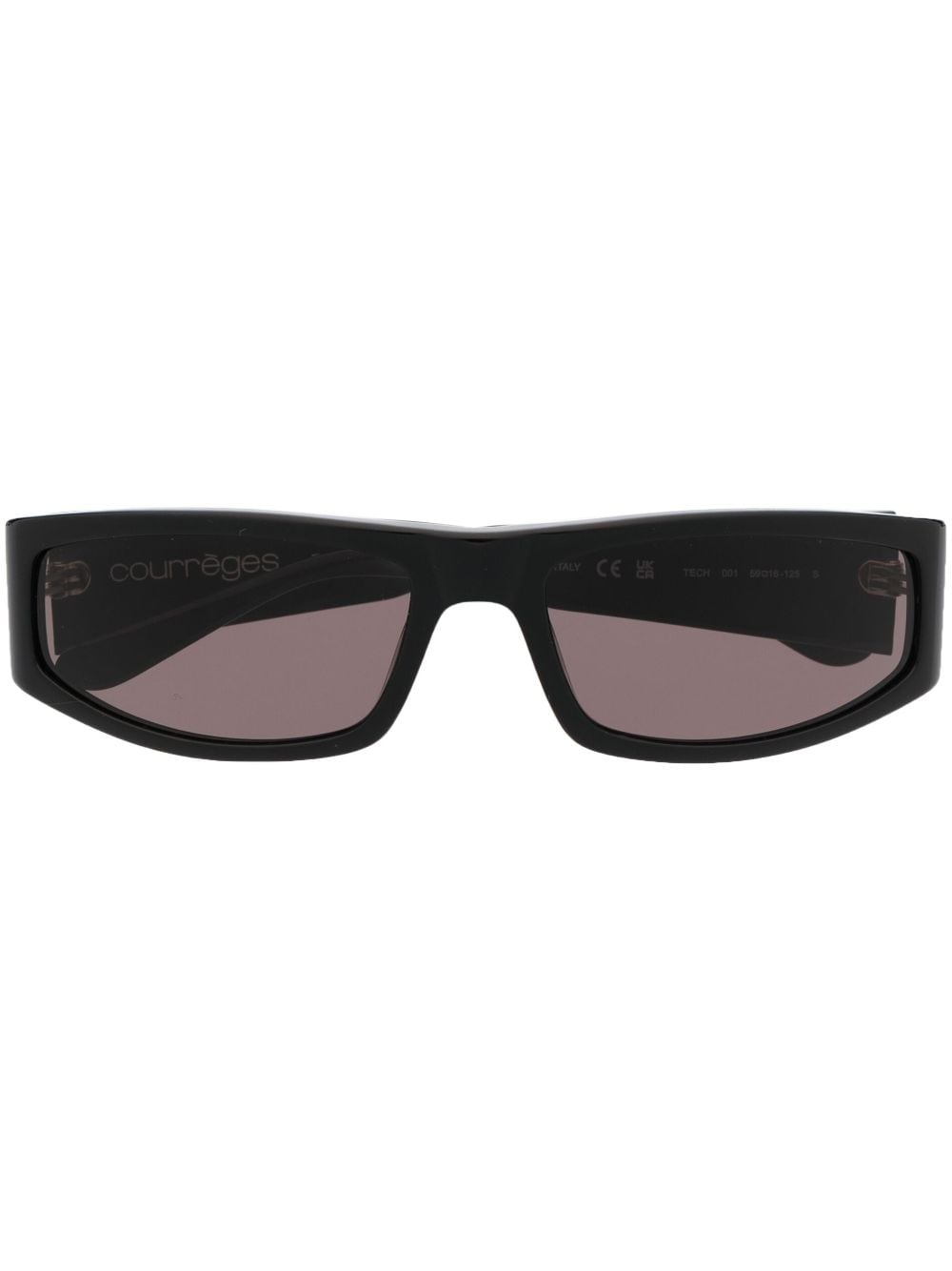 Courrèges Sonnenbrille mit Logo-Print - Schwarz von Courrèges