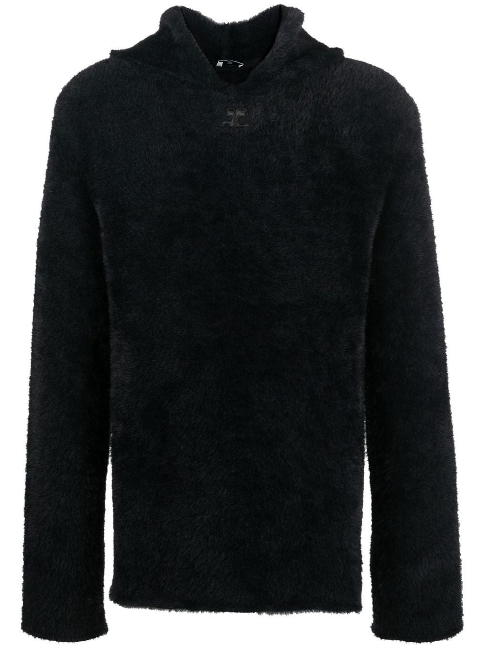 Courrèges Hoodie aus Faux Fur - Schwarz von Courrèges