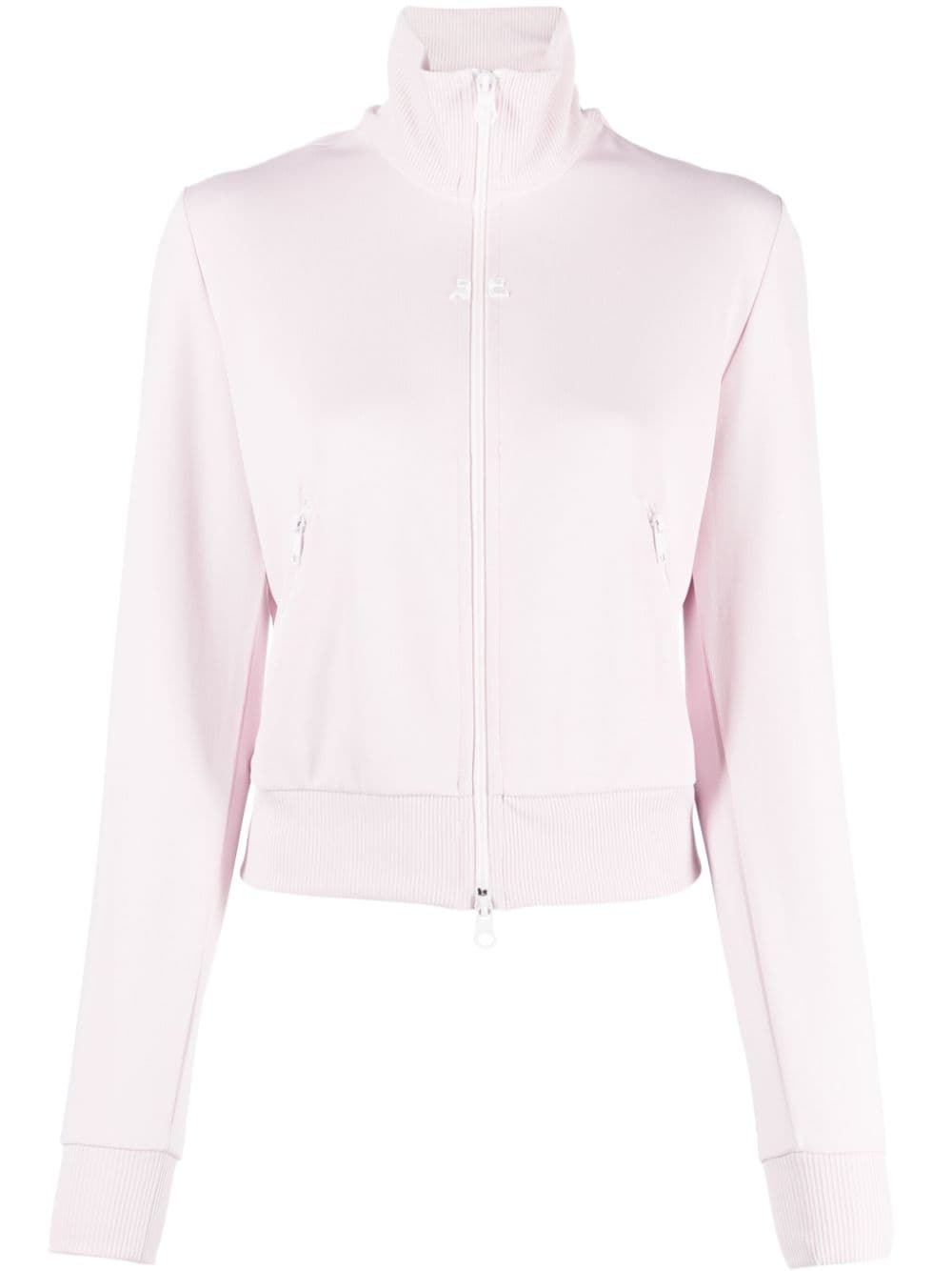 Courrèges Sweatshirtjacke mit Stehkragen - Rosa von Courrèges