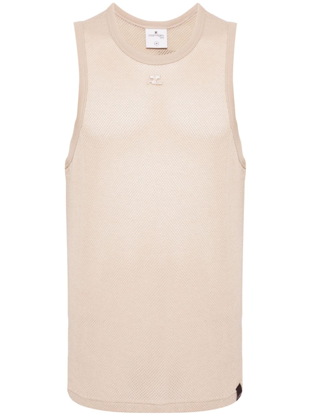 Courrèges Mesh-Oberteil mit Logo-Stickerei - Nude von Courrèges