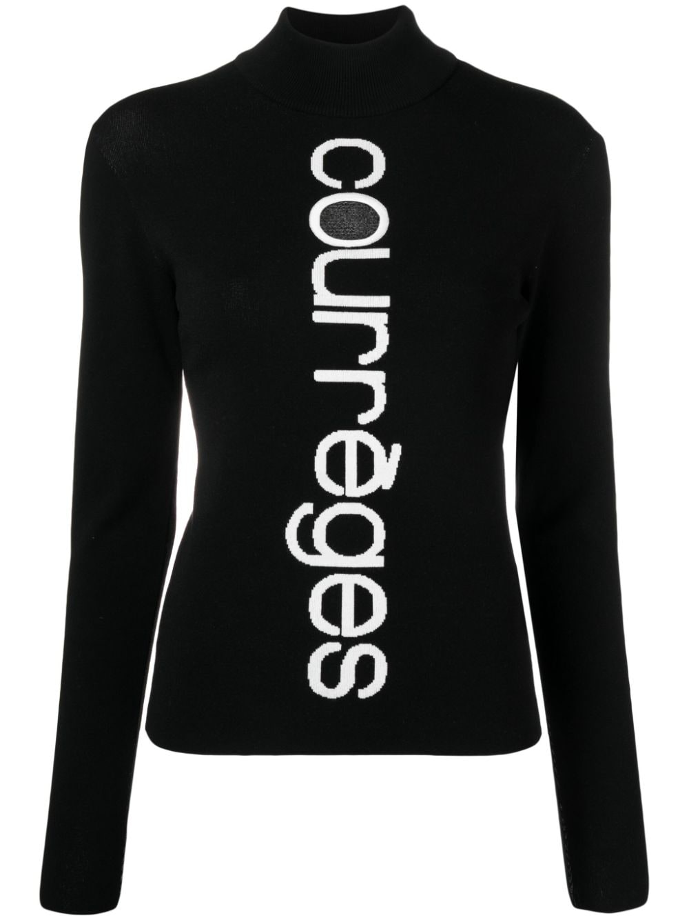 Courrèges Pullover mit Intarsien-Logo - Schwarz von Courrèges