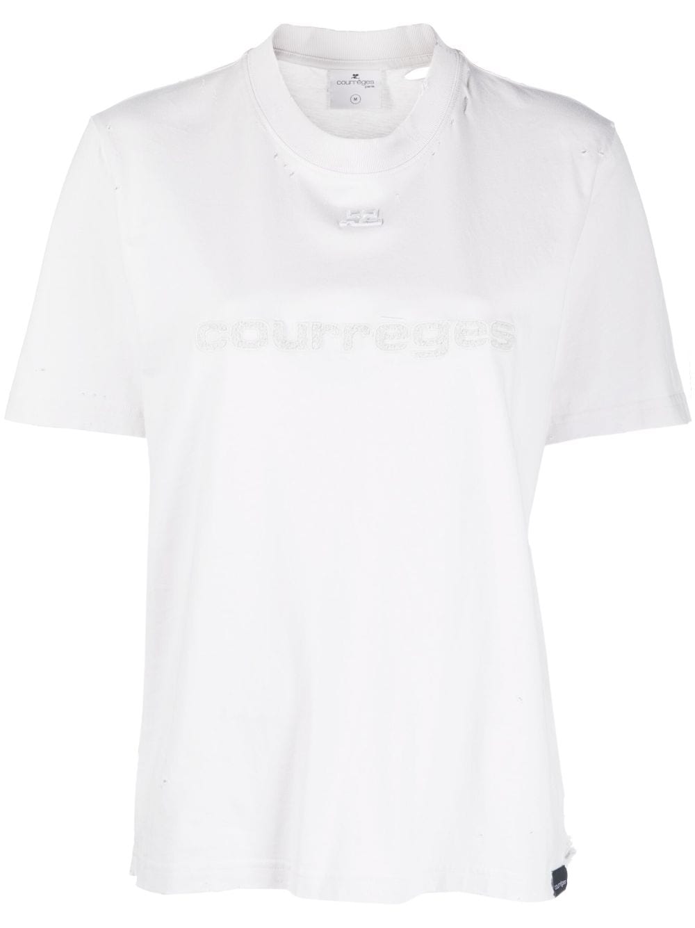 Courrèges T-Shirt mit Logo-Patch - Weiß von Courrèges