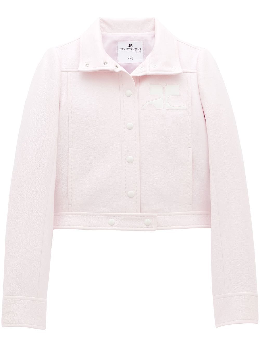 Courrèges Cropped-Jacke mit Logo-Patch - Rosa von Courrèges