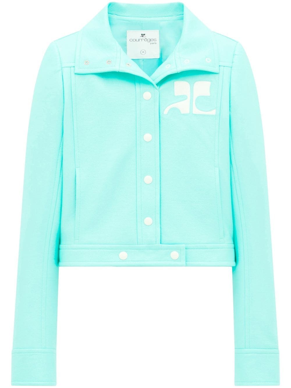 Courrèges Bikerjacke mit Druckknöpfen - Blau von Courrèges