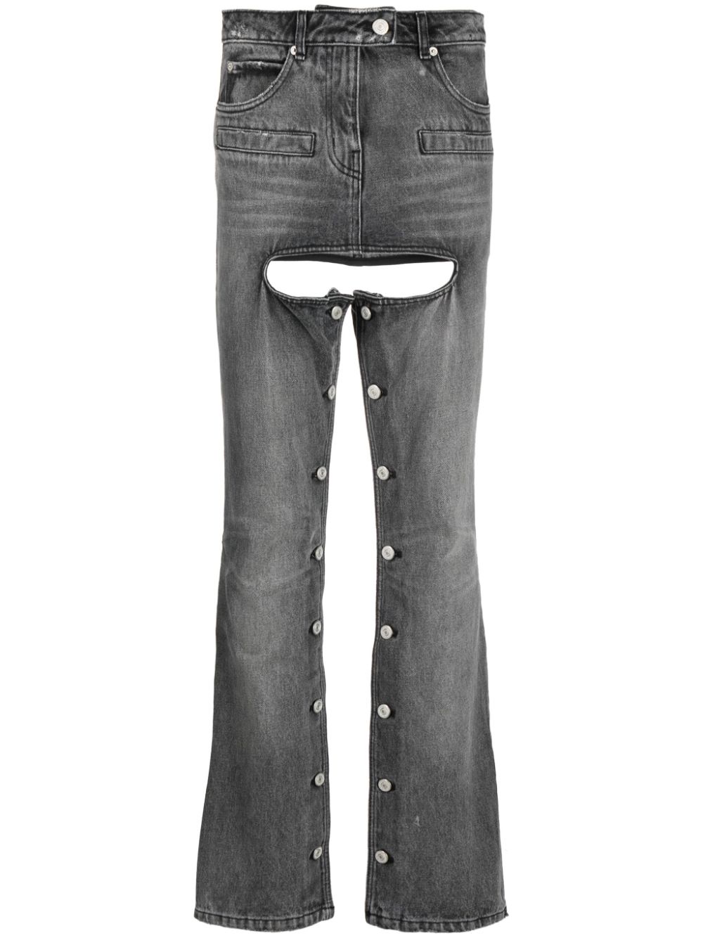 Courrèges Bootcut-Jeans mit Nieten - Grau von Courrèges