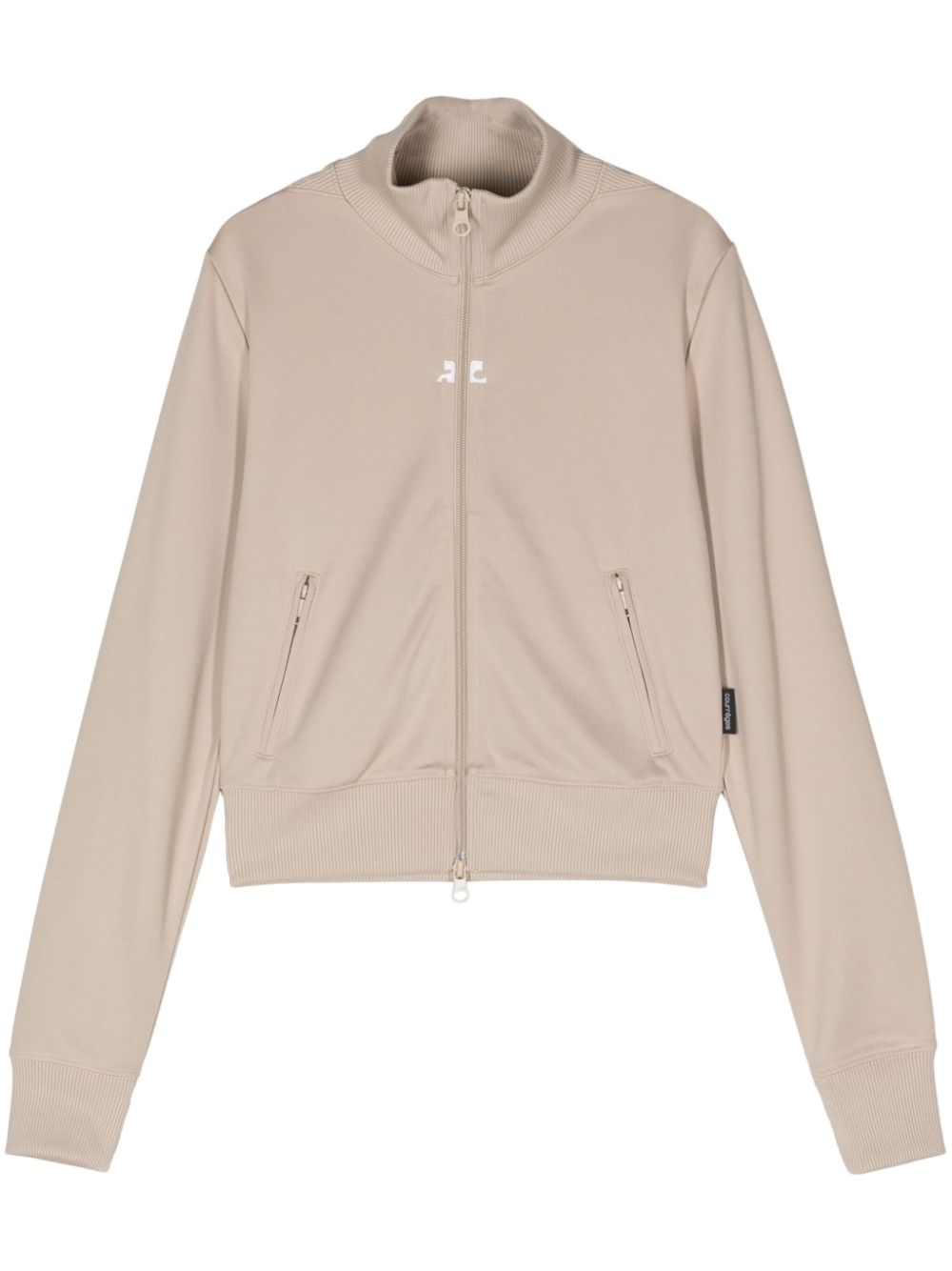 Courrèges zip-up interlock track jacket - Nude von Courrèges