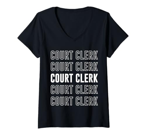 Damen Gerichtsschreiber T-Shirt mit V-Ausschnitt Damen Gerichtsschreiber T-Shirt mit V-Ausschnitt von Court Clerk Apparel