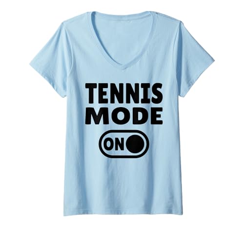 Damen Tennis Mode ON - Lustiges Tennisspieler und Fan T-Shirt mit V-Ausschnitt Damen Tennis Mode ON - Lustiges Tennisspieler und Fan T-Shirt mit V-Ausschnitt von Court Vibes Collective