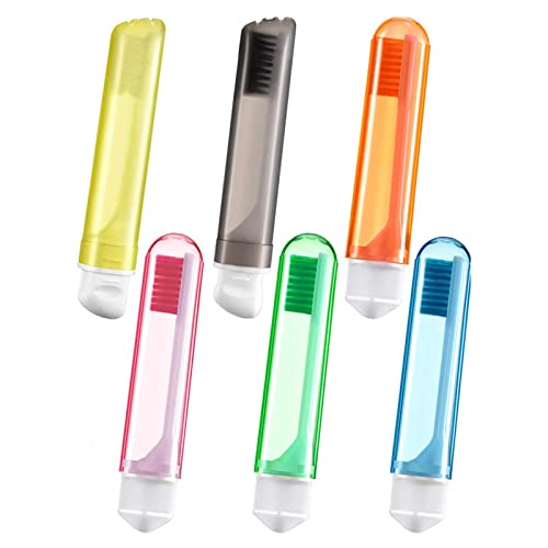 6 Stück tragbare faltbare Zahnbürsten, Taschengröße für Reisen, Wandern, Kinder und Erwachsene, 6 Stück Zahnbürsten von Courtieyeardceastea