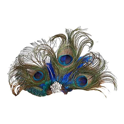 Fascinator mit Pfauenfedern, für Kostümzubehör, 16 x 18 cm, Grün von Courtieyeardceastea